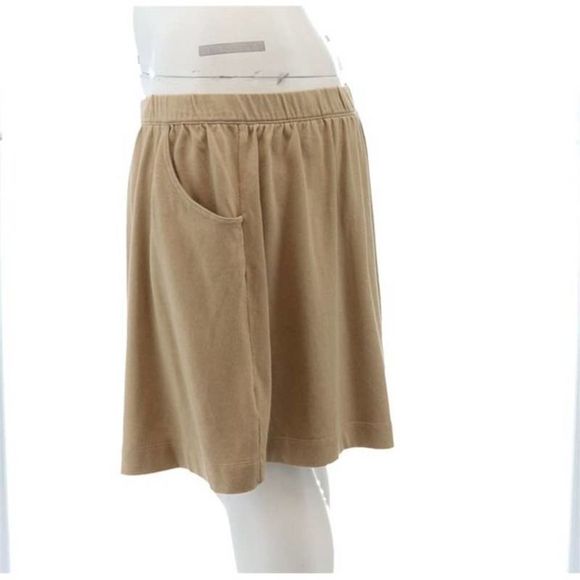 Lands' End Women's Knit Gathered Khaki Cotton Skort US 0 - Picture 9 of 10